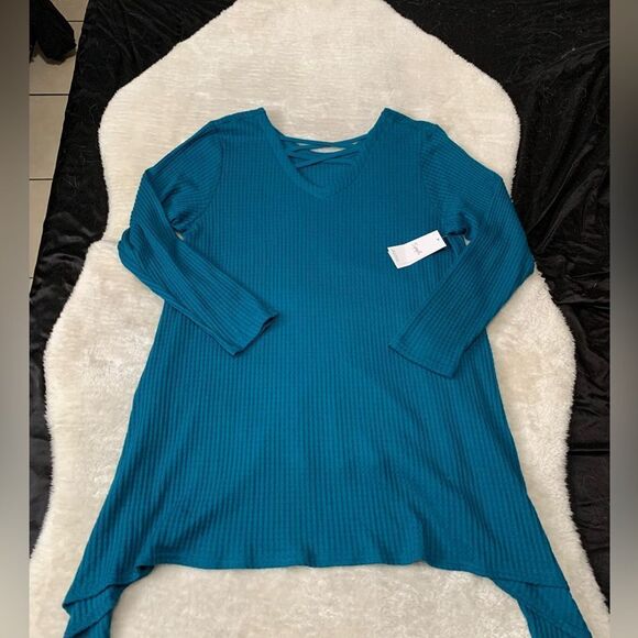 New Sympli Zag Sweater Teal Pullover Size Plus‎ 18 Long Sleeve - Picture 1 of 7